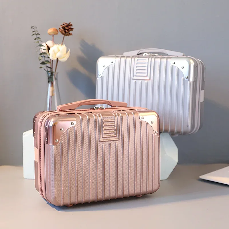 Mini valise cosmétique étanche à la main pour enfants, valise d'embarquement légère, trousse de maquillage, 14"
