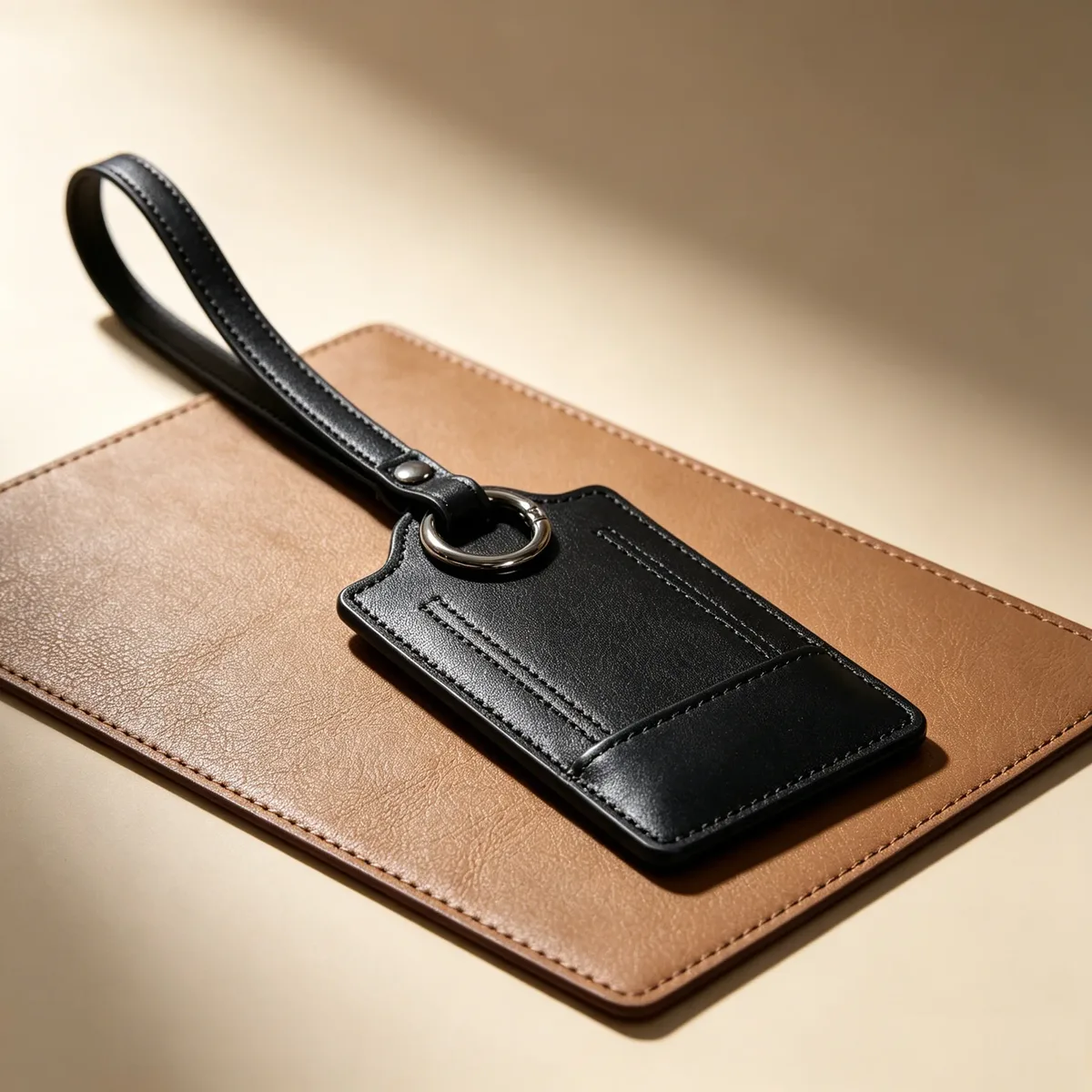 étiquette de bagage en cuir véritable, porte-adresse et identification pour valise et bagages de voyage