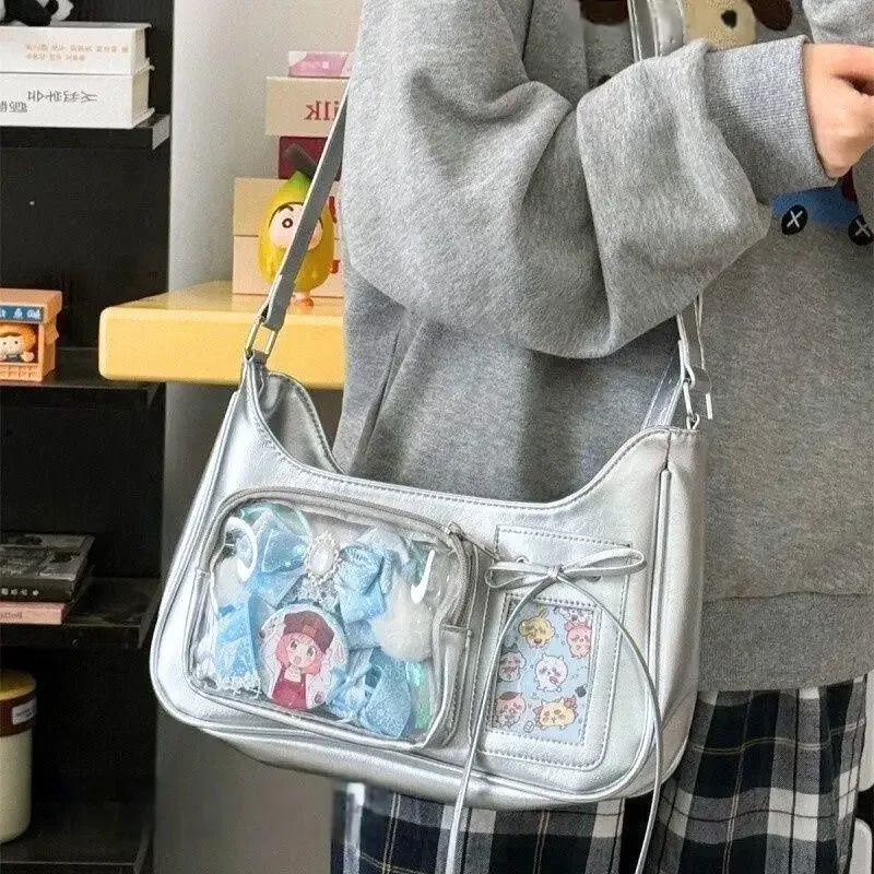 nouveau sac ita transparent école sac à bandoulière coréen y2k douleur sac à bandoulière japonais concepteur preppy sac à main sac à fermeture éclair