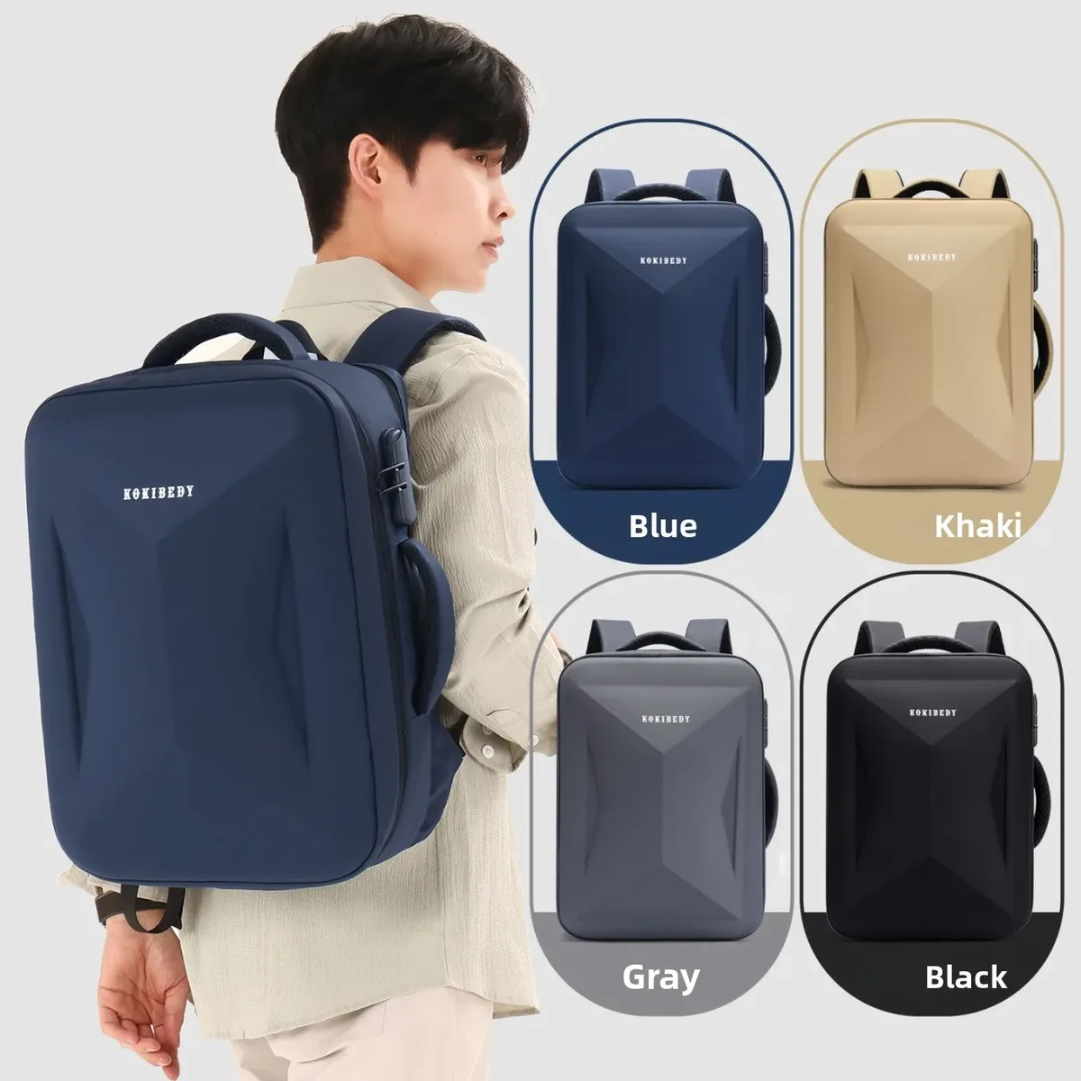 sac à dos rigide extensible grande capacité, étanche, pour ordinateur portable, séparation sec/humide, idéal pour les voyages d'affaires et les loisirs