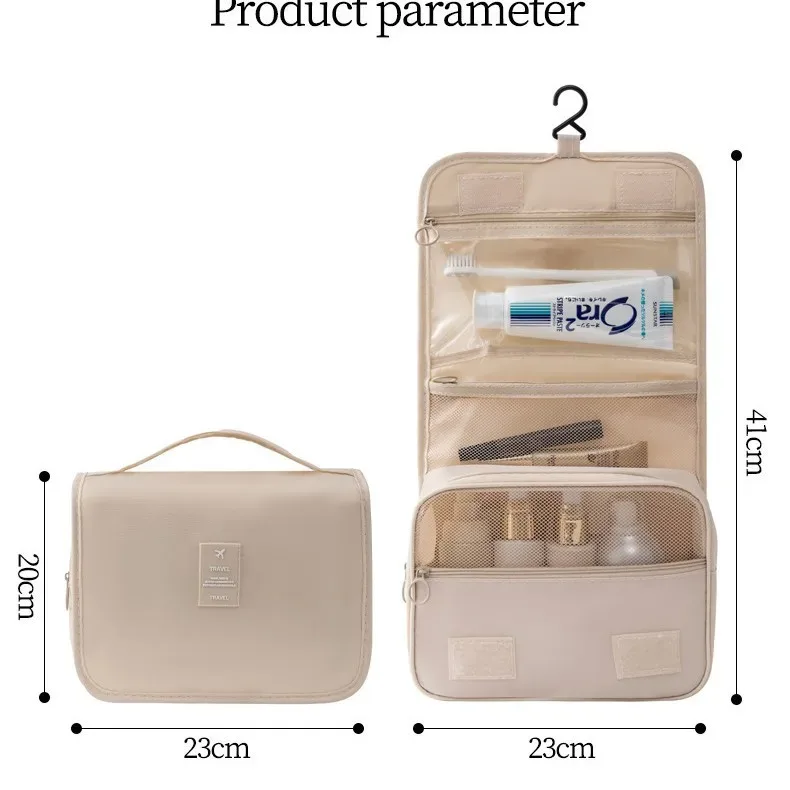 trousse de toilette de voyage imperméable de haute qualité pour femmes, organisateur de maquillage avec crochet, pochette de lavage et rangement pour salle de bain