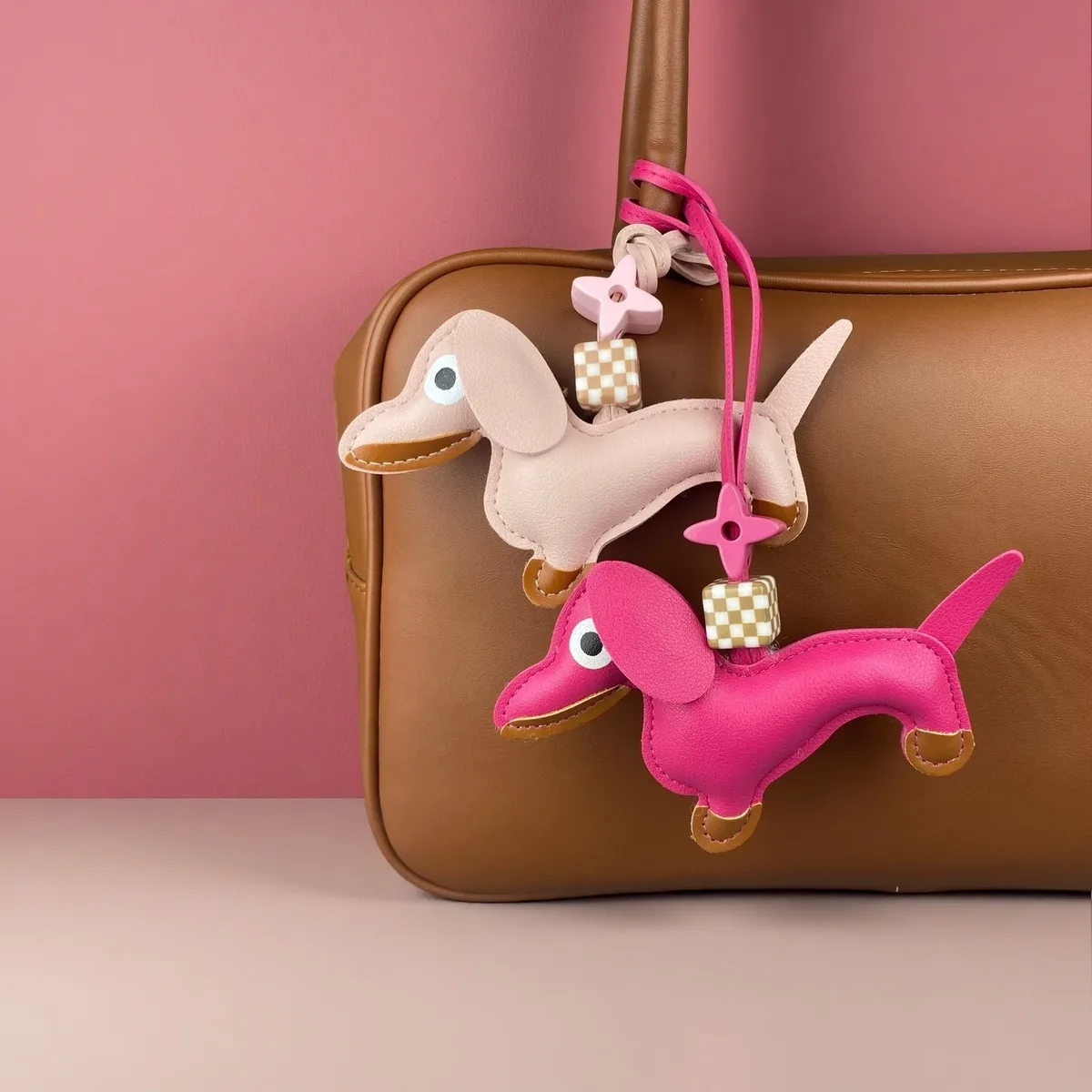 porte-clés/charm pour sac en forme de teckel, 7 couleurs morandi, design chiot pour sac fourre-tout/sac à main, élégant ornement suspendu, cadeau pour les amoureux des chiens