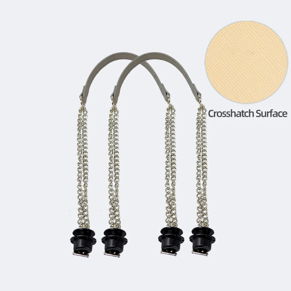 1 paire d'accessoires obag longues poignées en cuir sangles argent longue double chaîne sous les bras pour o sac fourre-tout femmes sacs à main à bandoulière