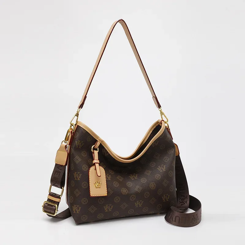 sac fourre-tout classique rétro imprimé grande capacité pour femmes, sac à bandoulière de créateur, sac à main pour femme, sac de navetteur en pu
