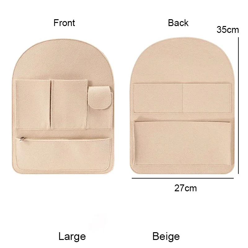 organisateur voyage feutre noir orange accessoires mise niveau sac dos école tri cosmétiques inserts