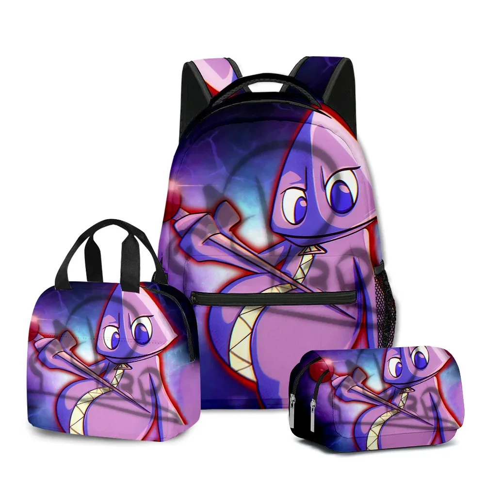 chimyouthful yeeps hide and seek 3d print sacs d'école pour étudiants, sac à dos pour ordinateur portable, sac à lunch portable, étui à crayons, 3 pièces par ensemble