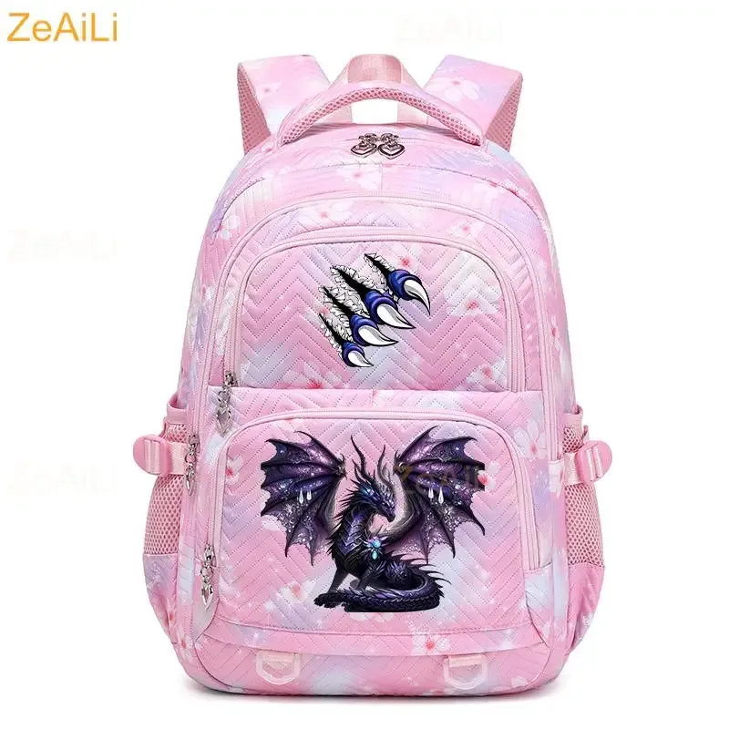 sac à dos imperméable pour femmes, motif libellule et floral, sac de voyage pour adolescentes, cartable pour adolescentes, mochila