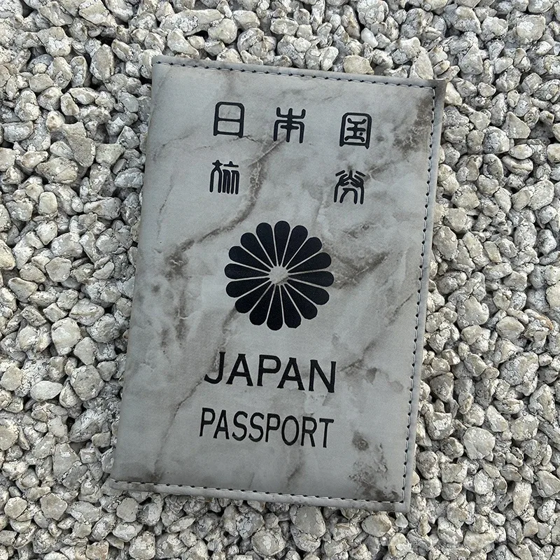 housse de passeport japonaise à motif marbré en cuir pu, porte-passeport japonais, étui de voyage pour passeports, protection pour passeports