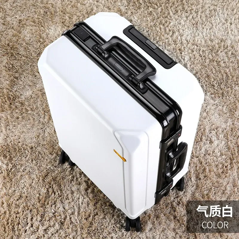 bagage roulant à la mode, cadre en aluminium, valise trolley de chargement usb, 20/24/26/28 pouces, bagages de voyage avec mot de passe pour étudiants