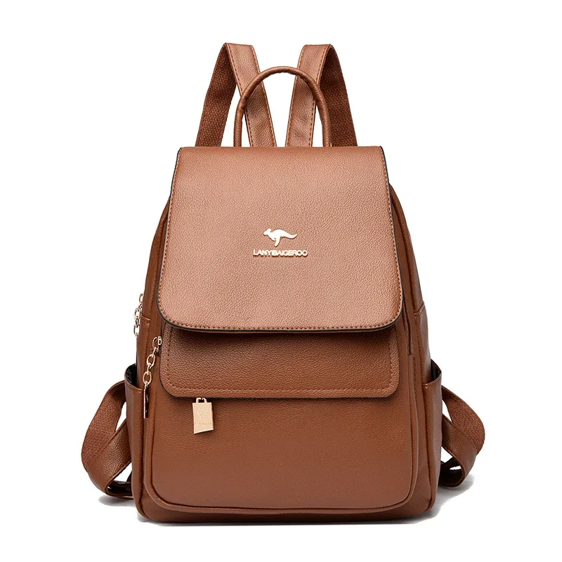 sac à dos en cuir de bonne qualité pour femmes, sac à dos de voyage de grande capacité, sacs d'école à la mode, sac à bandoulière mochila, nouvelle collection 2026