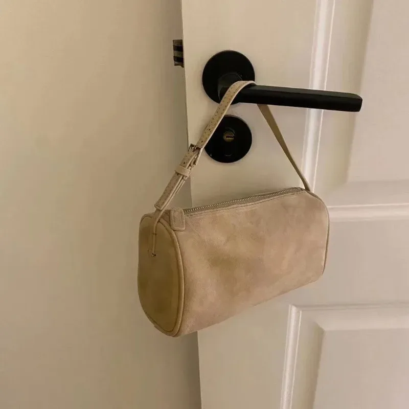 sac à main de luxe années 90 en cuir de vachette souple et daim véritable, mini sac bandoulière vintage pour femme