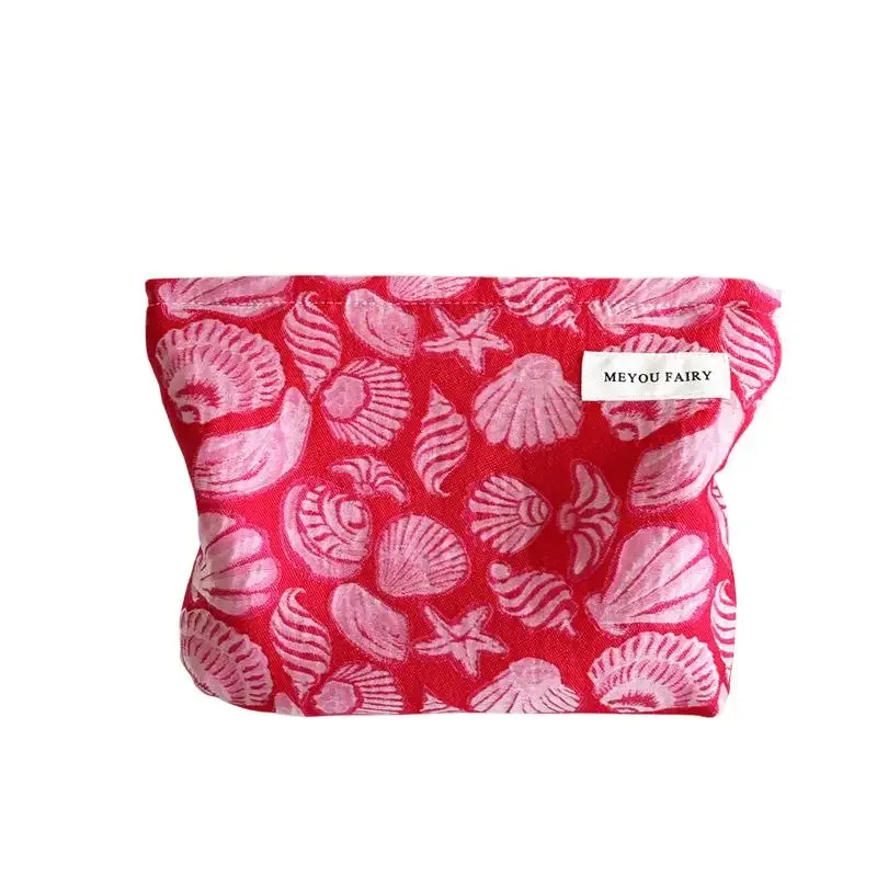 sac de maquillage imprimé coquillage, sac cosmétique de haute qualité, sac de rangement portable multifonctionnel pour femmes, organisateur de voyage
