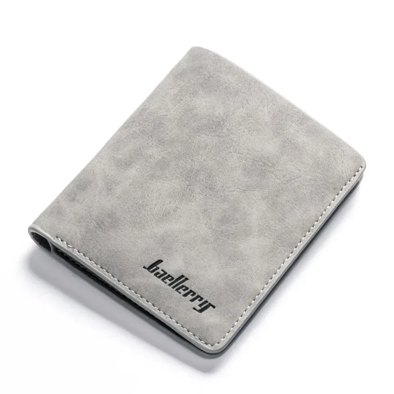 portefeuille court en cuir sablé fin pour homme baellerry, porte-cartes multiples, organisateur de cartes de permis de conduire simple et professionnel