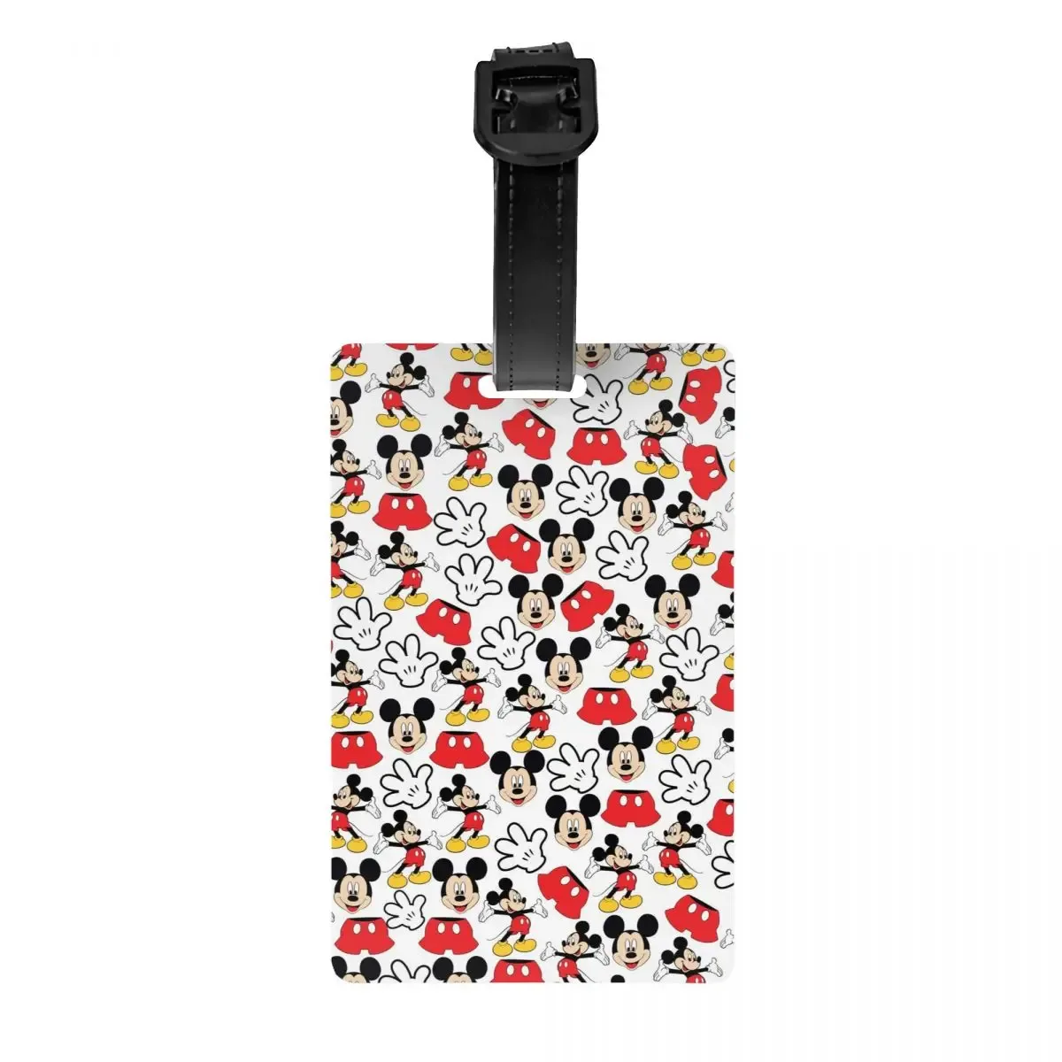 étiquette de bagage personnalisée m-mouse pour valises, étiquettes de bagage mignonnes de dessins animés, étiquette d'identification avec couverture de confidentialité