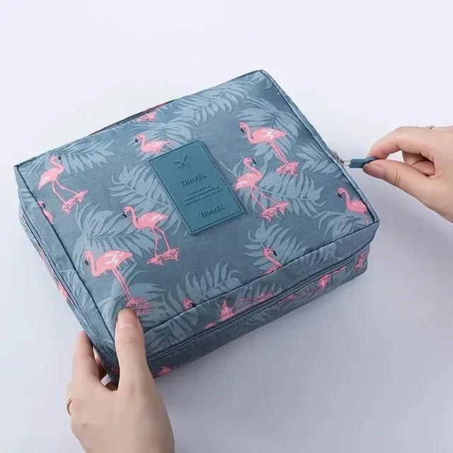 trousse de maquillage de voyage portable pour filles, étanche, multi-compartiments, multifonctionnelle, organisateur de toilette pour femmes