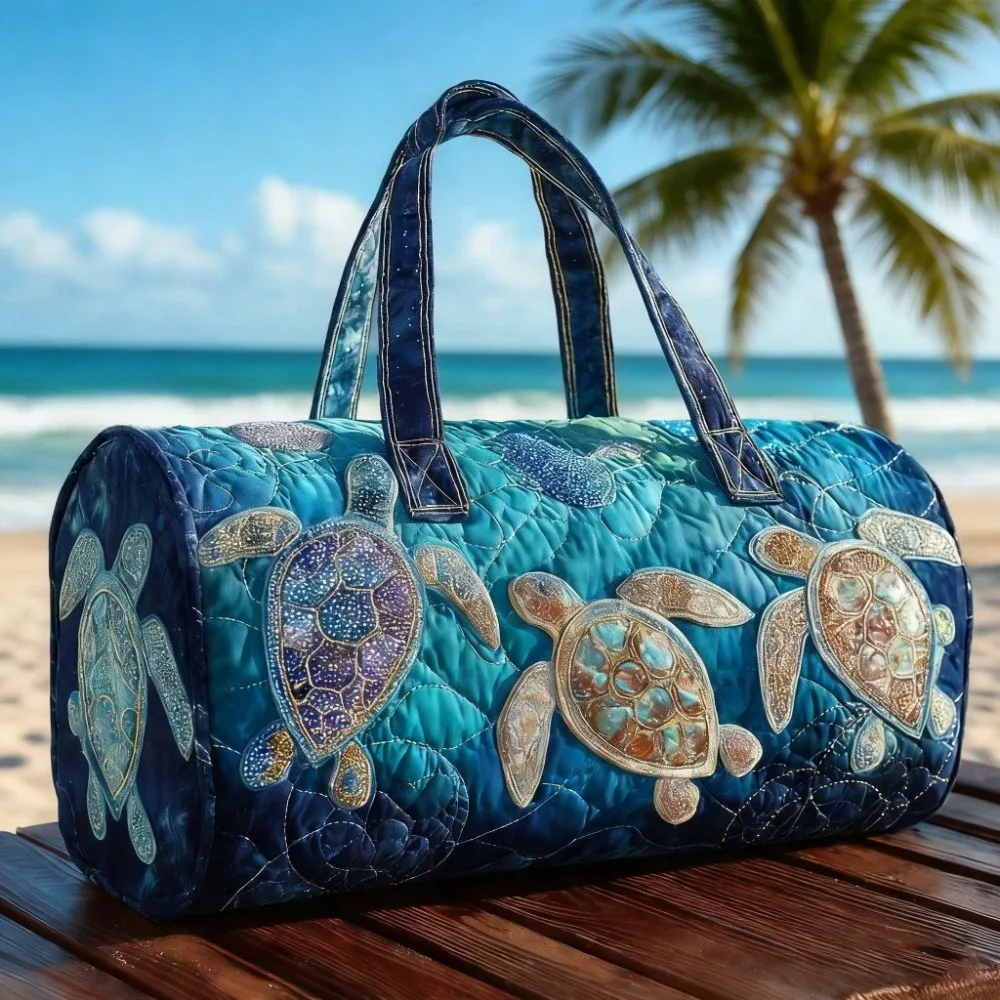 sac de plage matelassé en forme de tortue de mer, sacs de voyage colorés pour hommes et femmes, sac de week-end léger pour les vacances et l'été