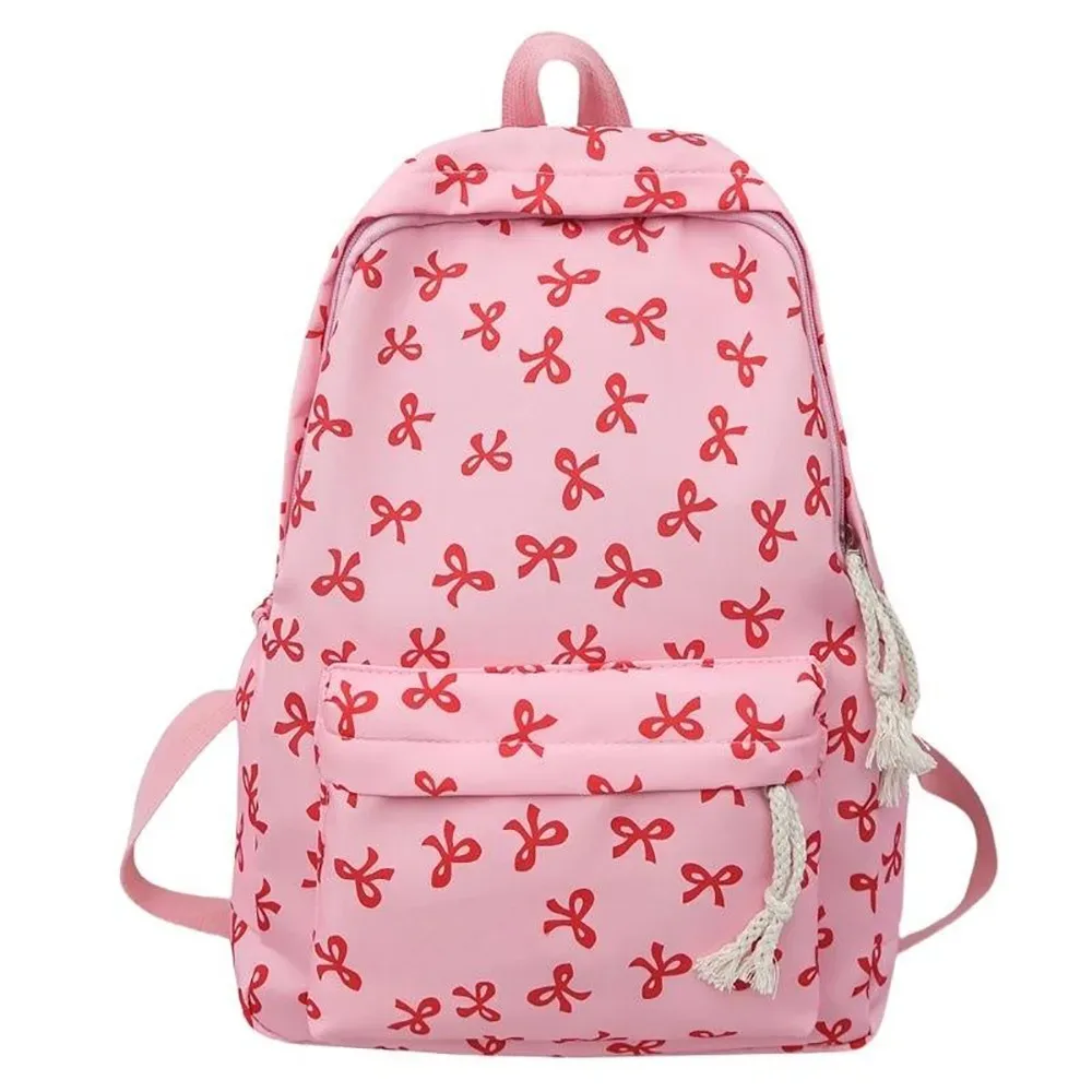 sac à dos pour filles avec nœud, grande capacité, décontracté, idéal pour les voyages, sac à dos multifonctionnel tendance pour l'école, pour enfants, utilisation quotidienne printemps-été.