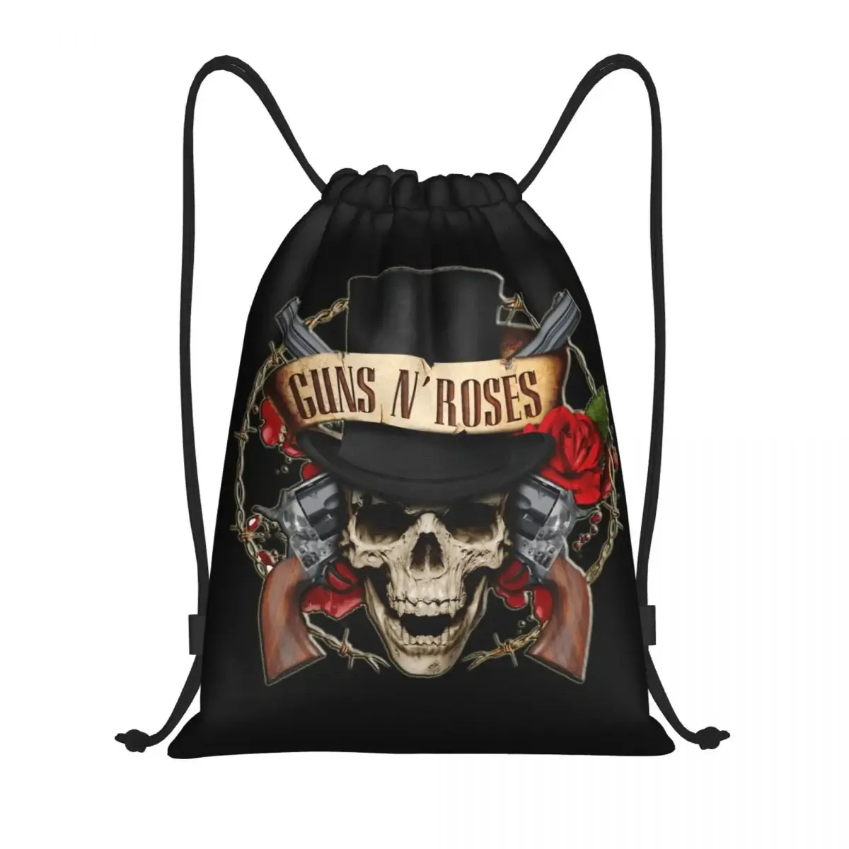 hard rock band guns n roses sac à dos à cordon femmes hommes gym sport sac à dos portable balle logo sac à provisions sac
