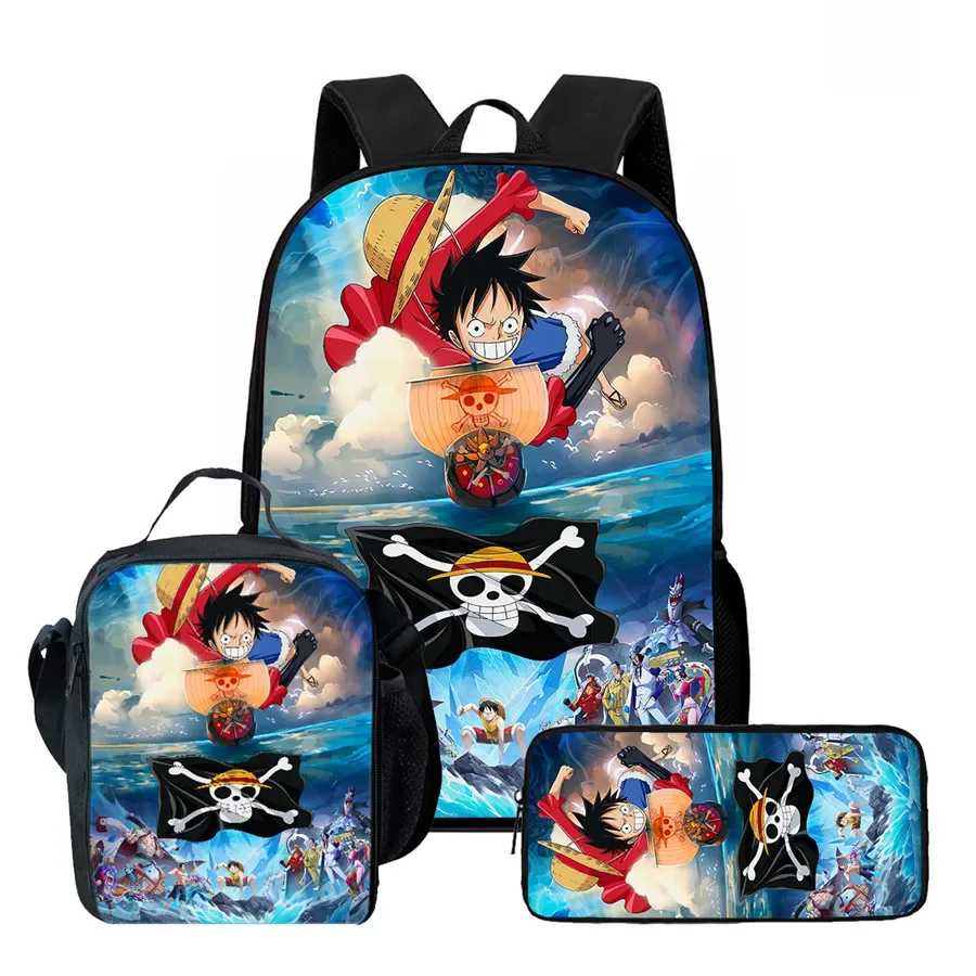 sac dos polyester dessin animé noir motifs personnages animés format 20 35 litres poche ouvrante sangles ajustables usage scolaire voyage
