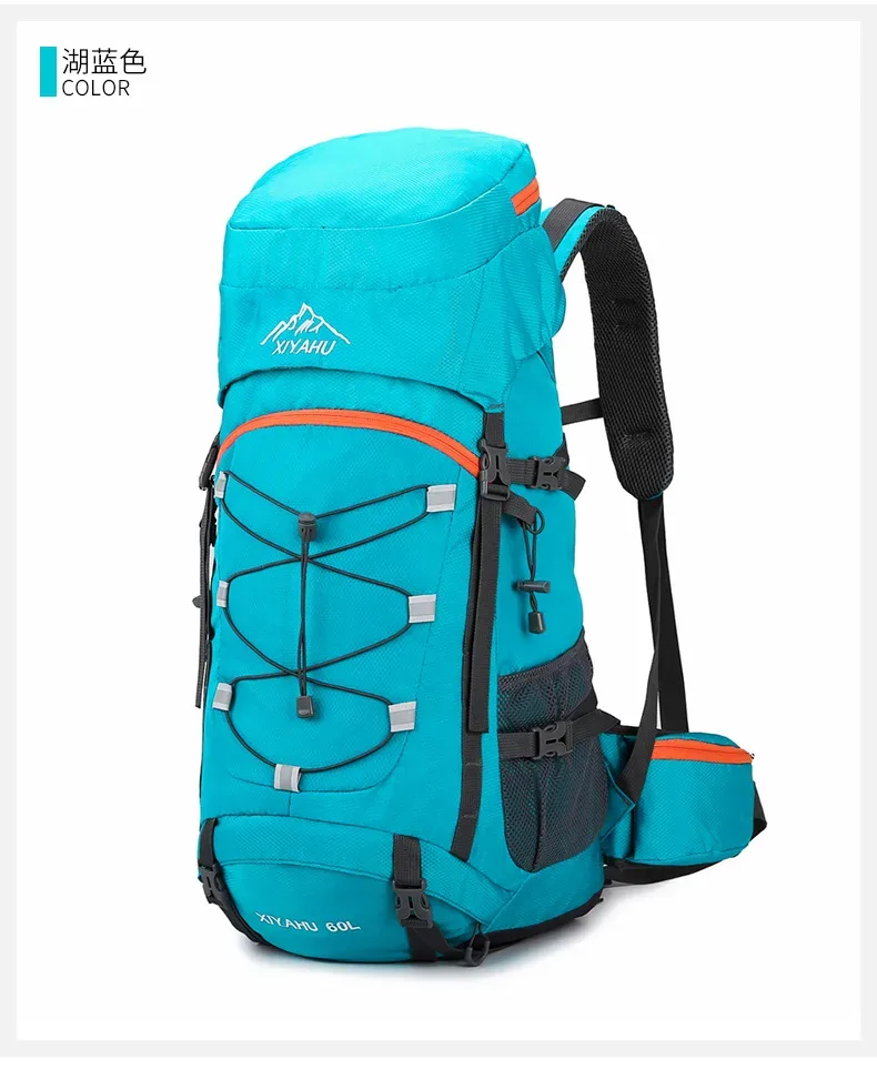 sac à dos de randonnée et de camping grande capacité 60l, imperméable, pour sports de plein air, alpinisme, unisexe, avec bretelles rembourrées pour soulager les épaules
