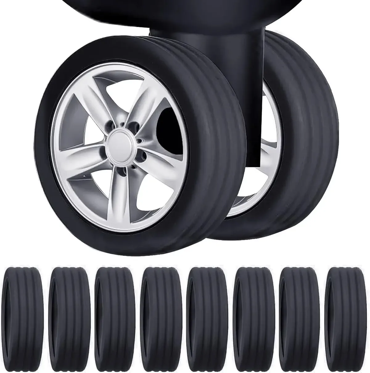 protecteur de roues de bagages en silicone, 4 à 24 pièces, roulettes, chaussures, valise de voyage, réduit le bruit, accessoires de couverture
