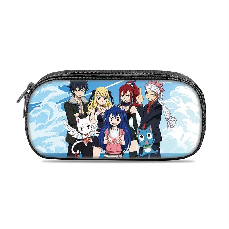 fairy tail – trousse à stylos imprimée de dessins animés, pour étudiants, garçons et filles, nouvelle collection légère, petite, grande capacité, polyvalente
