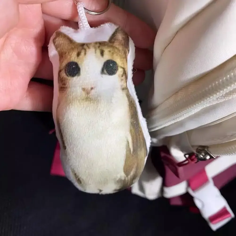 porte-clés sonore en peluche chat meowl viral et amusant, breloque de sac en peluche douce, pendentif mignon pour sac à dos, cadeau pour les amoureux des chats et leurs amis