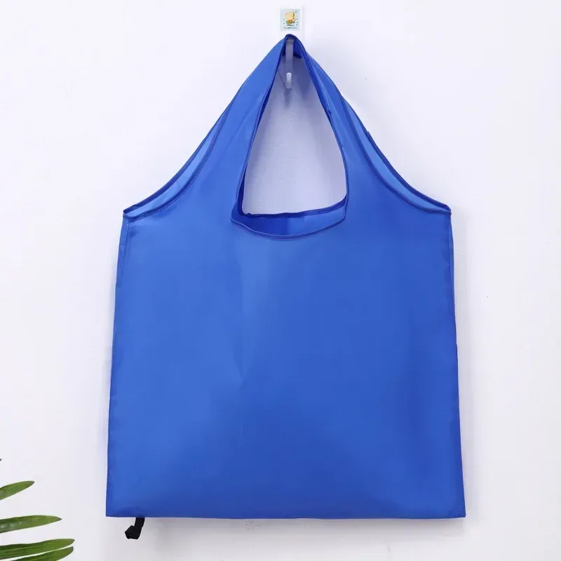 sac de courses réutilisable pour femmes et hommes, sac d'épicerie pliable en nylon de couleur unie, sac fourre-tout écologique, sacs à main portables