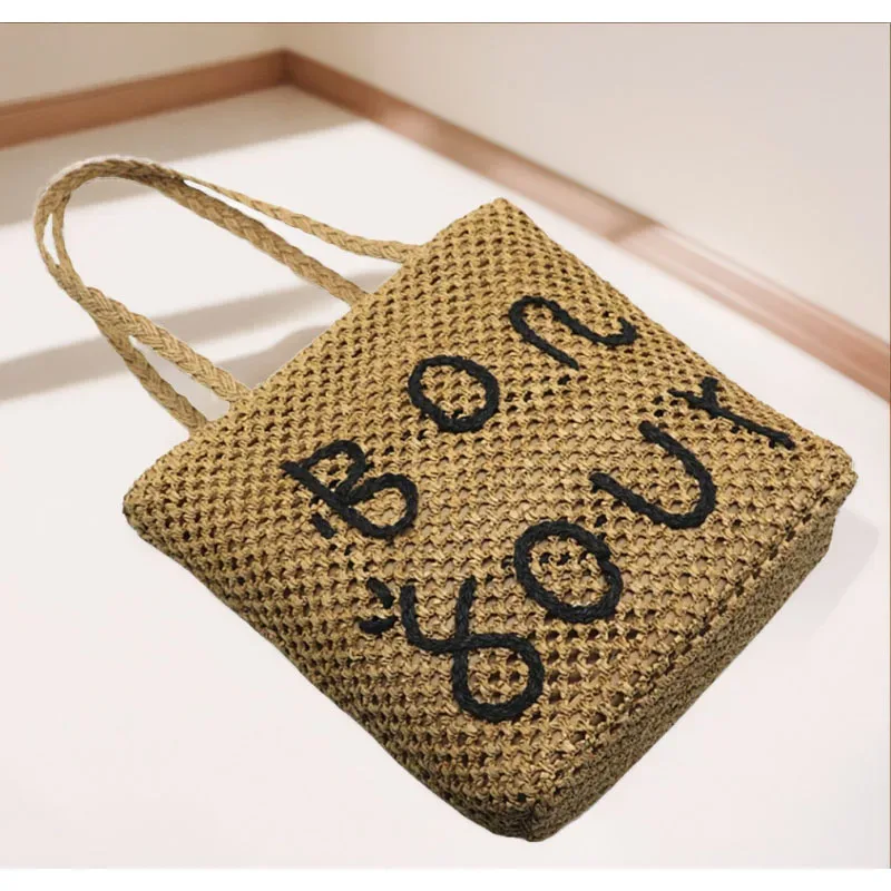 nouveau sac à bandoulière en paille tressée xmessun pour femme, sac de voyage décontracté de grande capacité pour la plage et les vacances, style créateur de mode