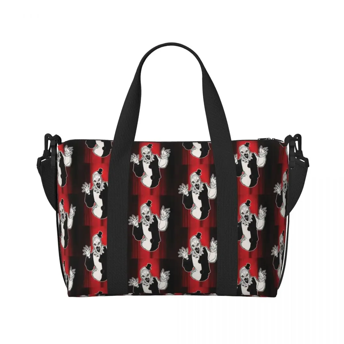 sac fourre-tout personnalisé t-terrifiers 3 halloween pour femmes, sacs de voyage de grande capacité pour plage et gymnastique