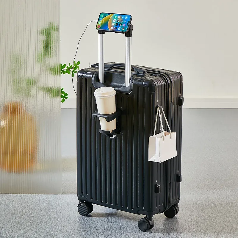 valise abs ligne dorée motif brillant bleu noir beige marron roulette toupie voyage grande capacité