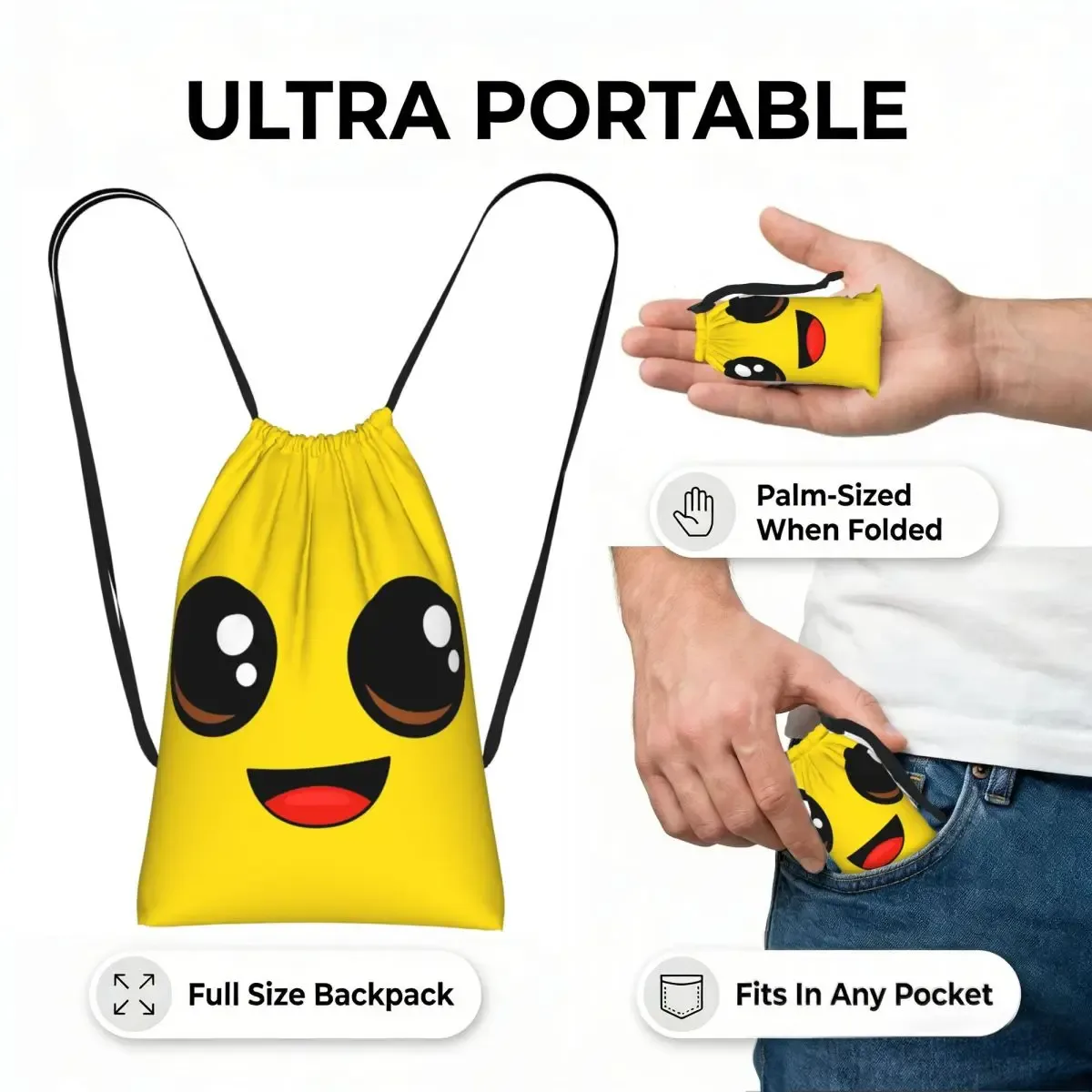 sac à dos à cordon de serrage avec personnage banana peely battle royale, sac de randonnée et de cyclisme, sac de voyage portable à cordon de serrage pour hommes et femmes