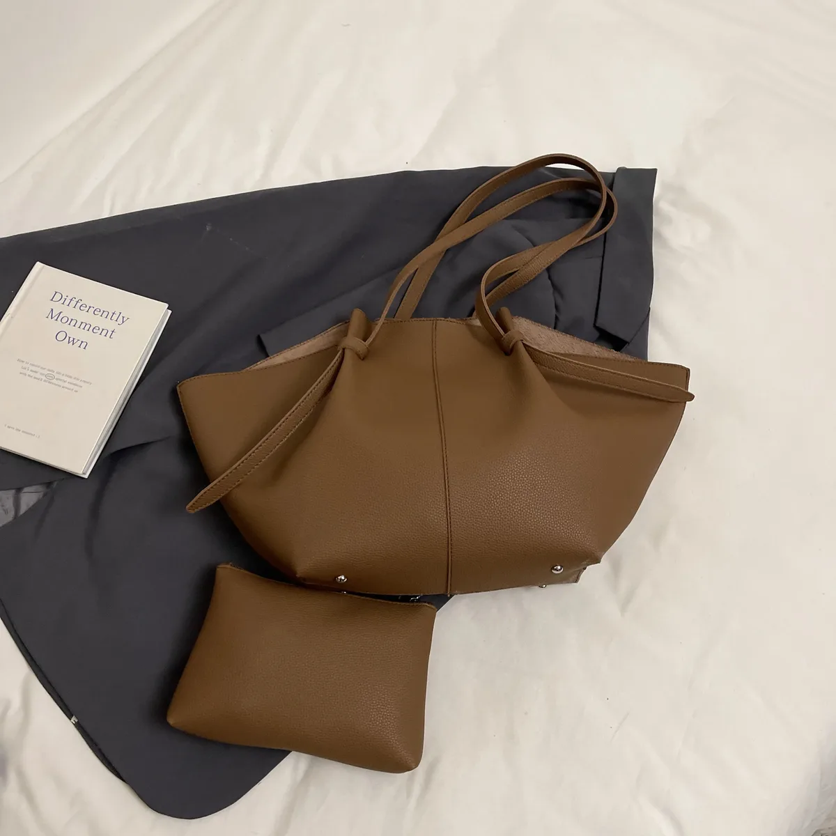 sacs fourre-tout de luxe de marque pour femmes en cuir pu souple, ensemble 2-en-1 grande capacité, sacs à main de créateur 2026