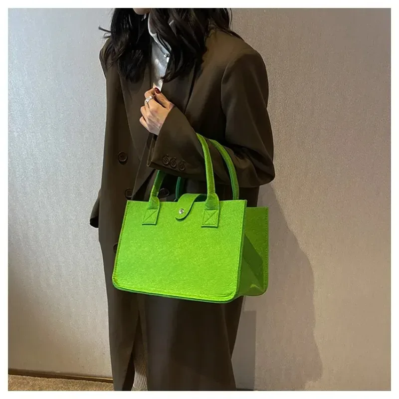 sac fourre-tout en feutre grande capacité couleur bonbon style ins, sac de courses portable à main, idéal pour cadeau de mariage et sac de transport quotidien