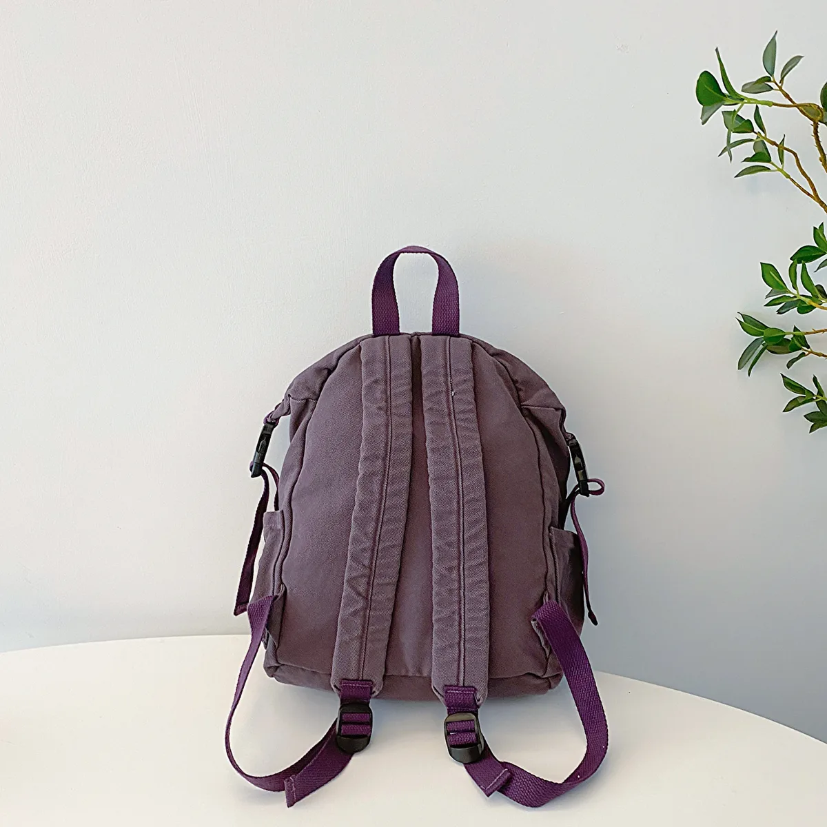 sacs à dos en toile solide pour femmes, sacs de loisirs ou de voyage, cartables de gril de style coréen, sacs d'école en tissu mignon, unisexe, 100% coton