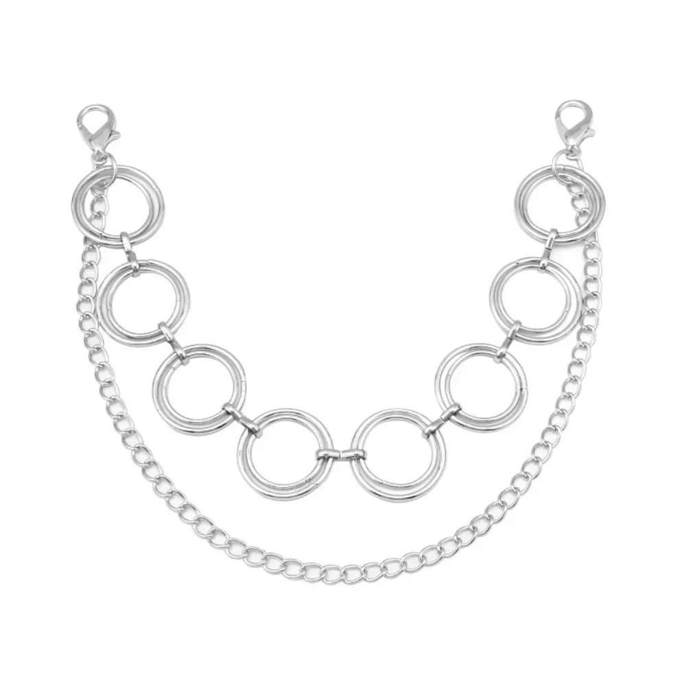 ceinture nylon chaîne métal argent décoration accessoire mode sac bandoulière sangle travail mode pantalon accroche