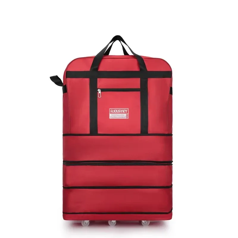 sac de voyage à roulettes universel pliable unisexe, sacs à bagages extensibles de grande capacité avec roulettes, porte-chariot à main