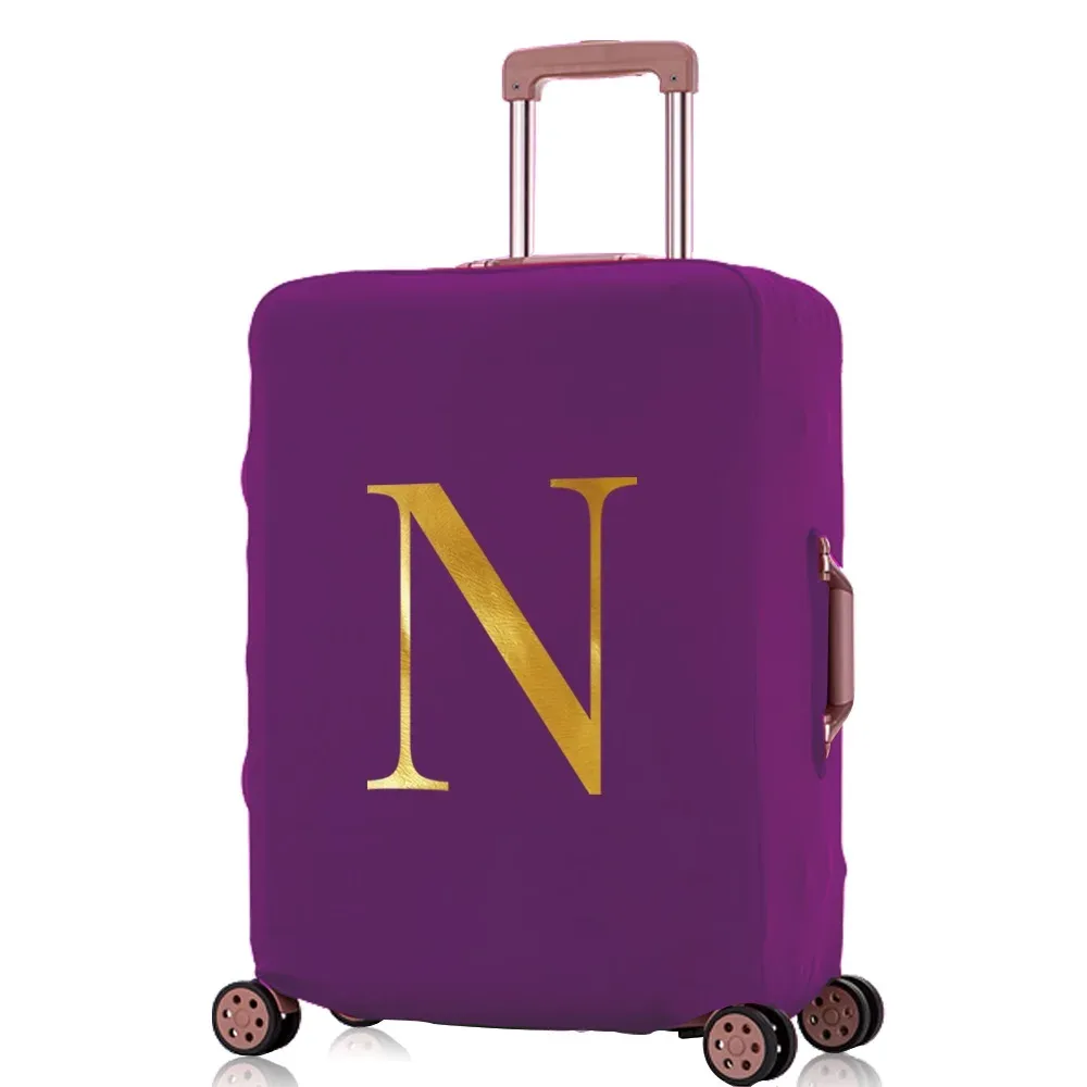 juste anti-poussière pour valise de voyage, housse de protection pour bagages, valise à roulettes de 18 à 28 pouces, série initiales imprimées, accessoires de voyage