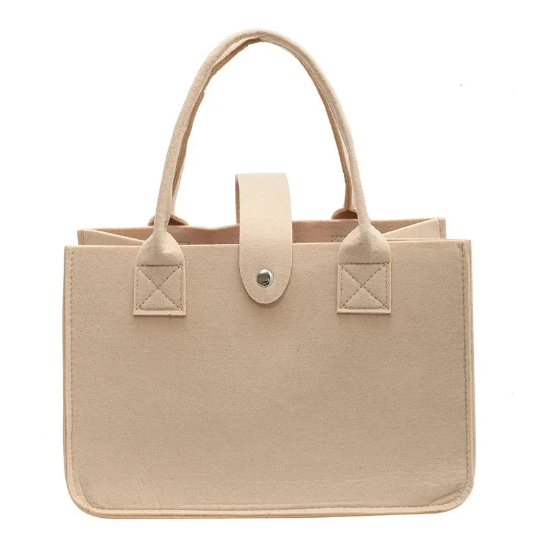 sac fourre-tout en feutre grande capacité couleur bonbon style ins, sac de courses portable à main, idéal pour cadeau de mariage et sac de transport quotidien