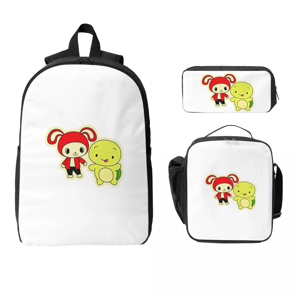 jj mikey maizen sac à dos étudiant garçons filles bookbag sac d'école ordinateur portable sacs à bandoulière 3ps sac à déjeuner isolé trousse à crayons