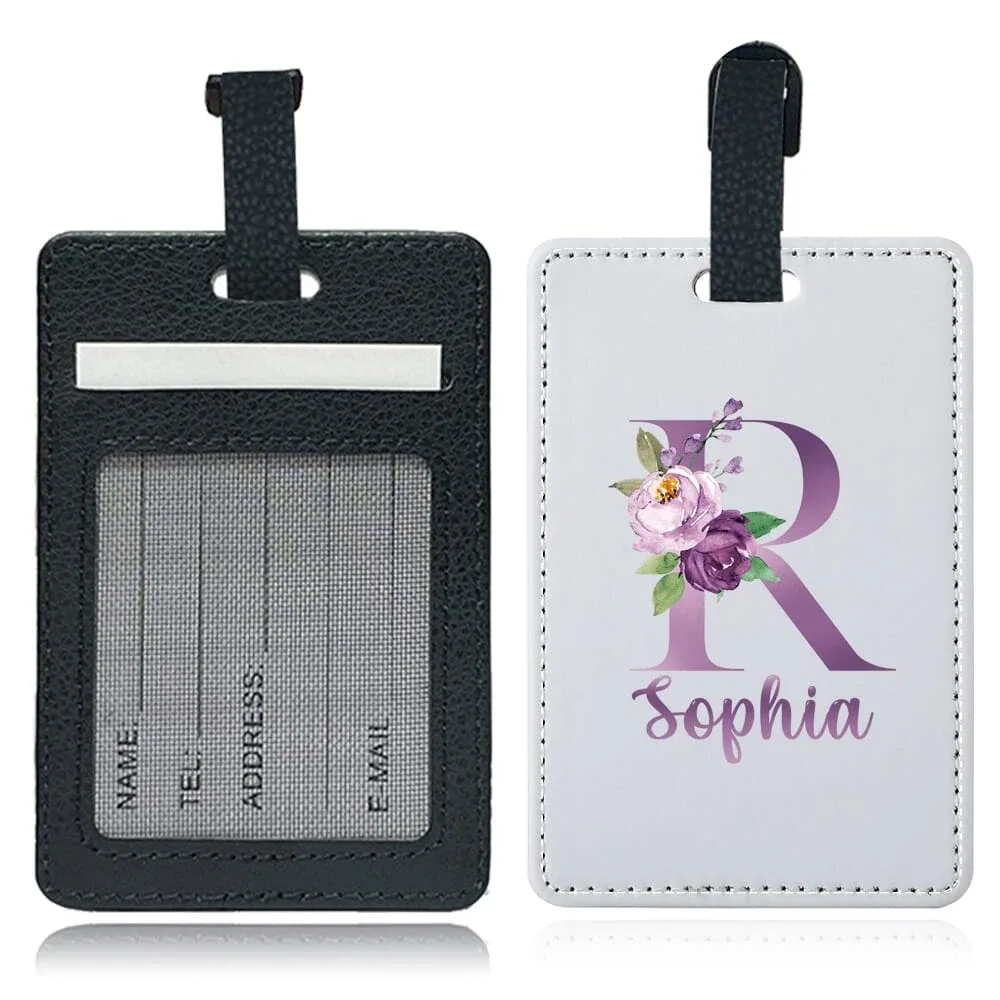étiquette de bagage personnalisée en pu avec nom, porte-identifiant pour avion, porte-adresse pour valise, carte nominative, étiquette d'embarquement portable