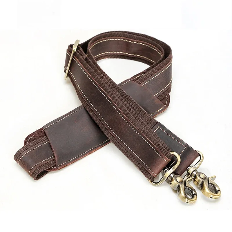 bandoulière en cuir crazy horse de haute qualité, bandoulières en cuir véritable pour sac de voyage, sacoche, bandoulière pour sacs à main