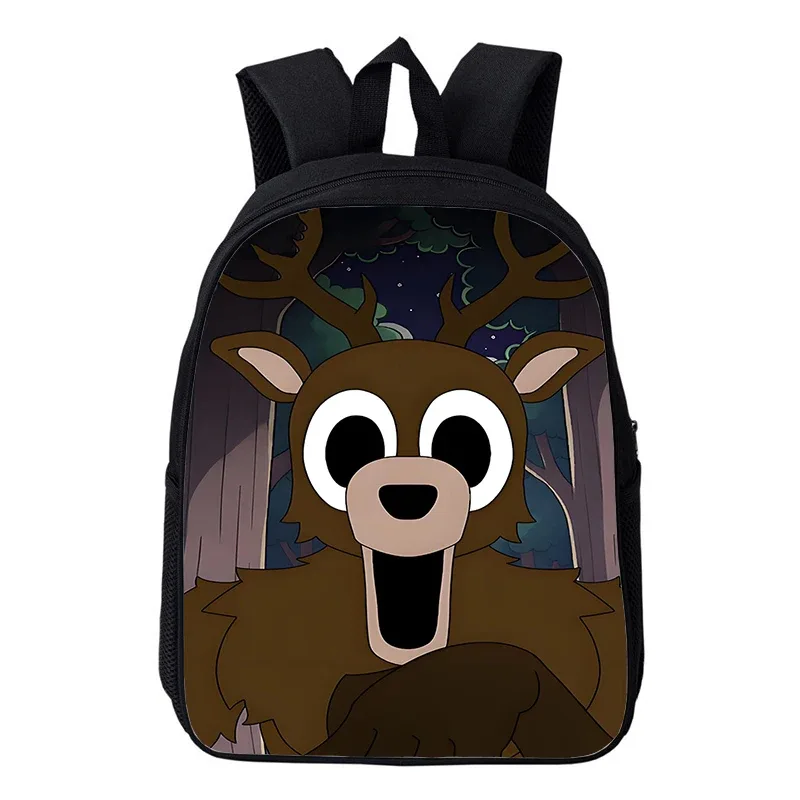sac à dos orthopédique pour enfants, motif cerf de dessin animé amusant, pour la maternelle et l'école, pour garçons et filles, collection hot game 99 nuits dans la forêt