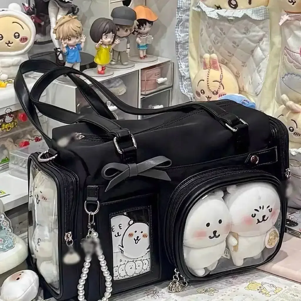 sacs à bandoulière y2k bow ita pour fille, sac transparent de grande capacité, sac à bandoulière pour exposition de bande dessinée, mignon, sacs à main d'exposition diy, nouvelle collection