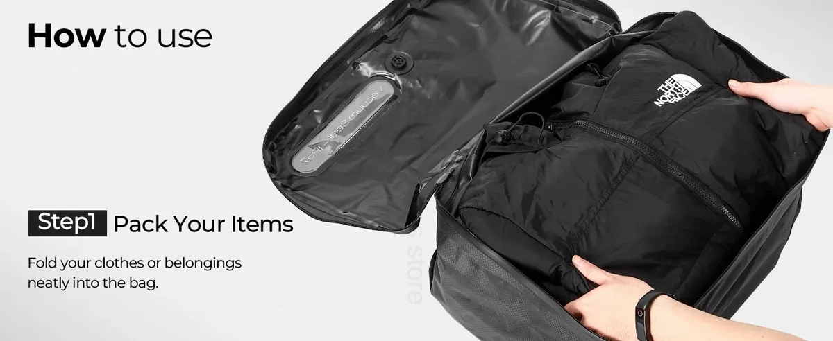 organisateur voyage nylon noir ouverture 180 degres sac compression imperméable pochette rangement grande capacite transport