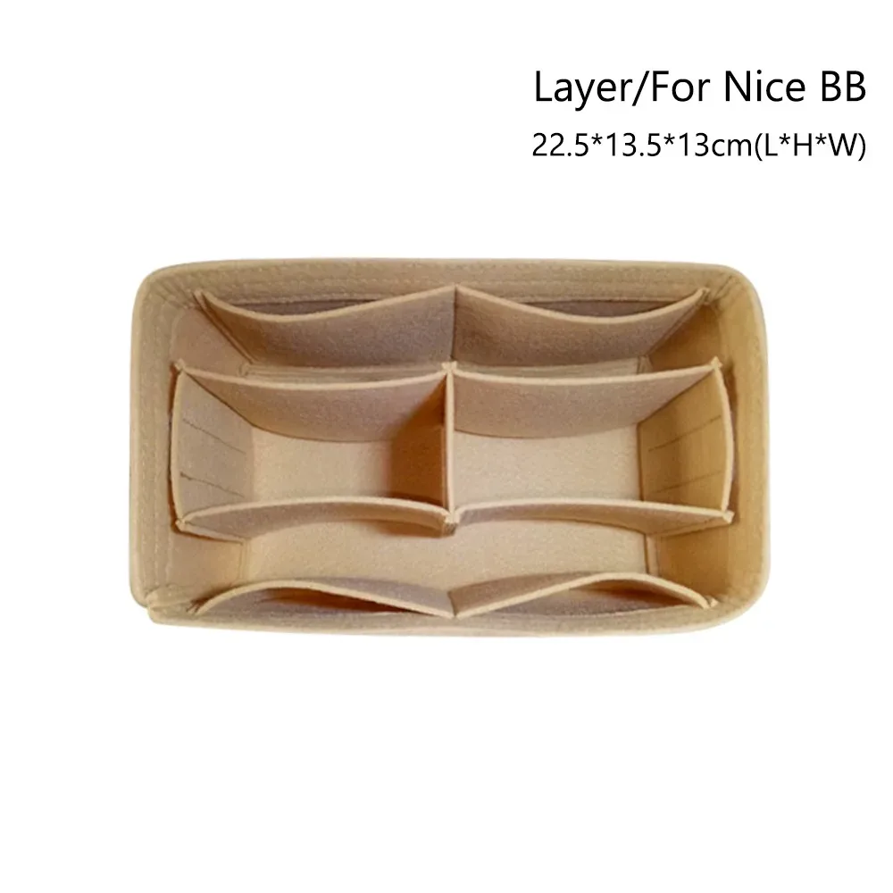 organisateur de sac à main en feutre durable, insert de rangement, doublure de sac, support de sac portable pour lv nice nano/mini/bb