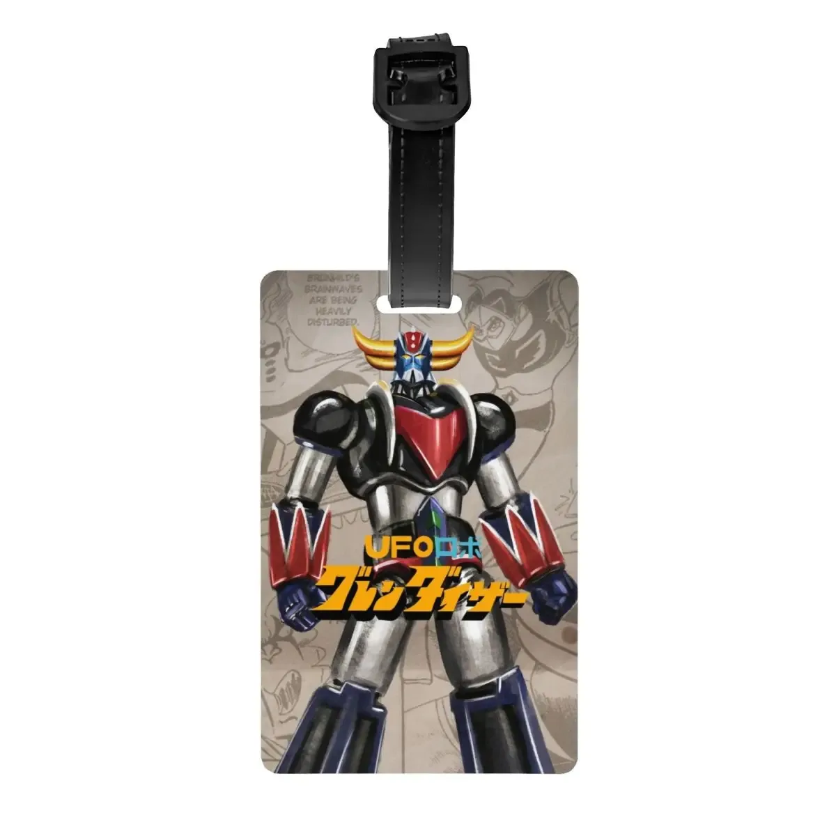 étiquettes à bagages personnalisées goldorak grendizer pour valises, mignonnes, anime ufo robot goldrake, couverture de confidentialité, carte d'identité