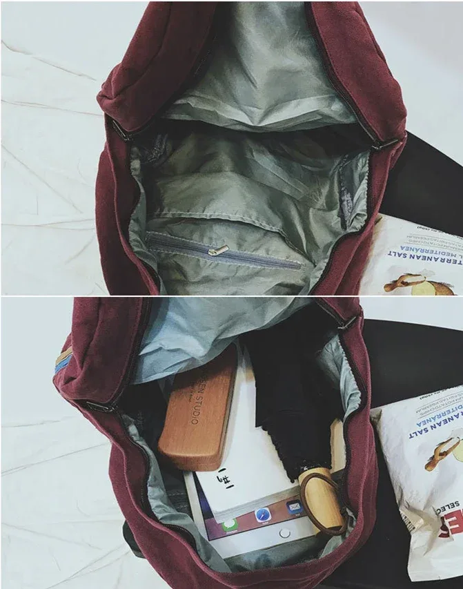 sac à dos d'école rétro chic en coton pour adolescent, sac à dos de livre décontracté, tissu doux, style coréen, étudiant, femme, vintage, pingouin, marée