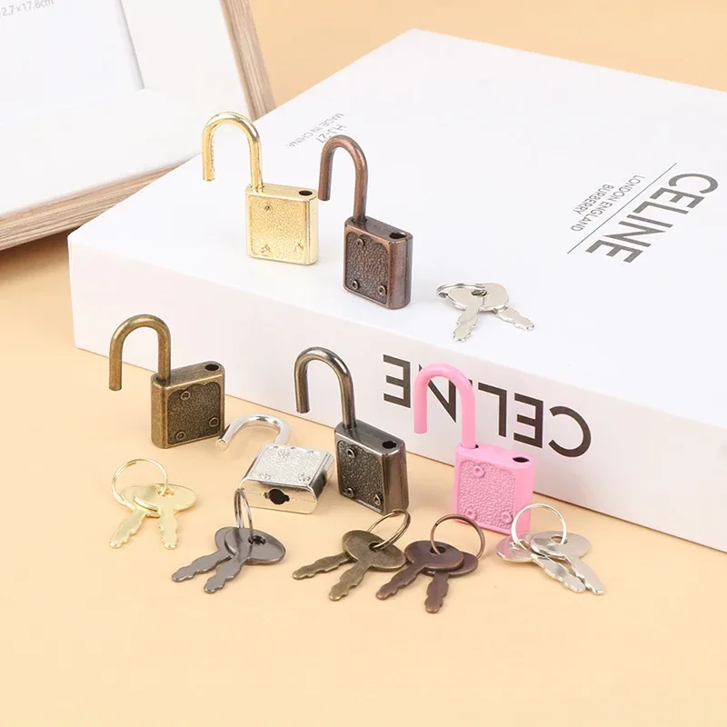 mini cadenas rectangulaires avec serrure à clé pour voyage, boîte à bijoux de mariage, journal intime, livre, valise, 1 ensemble