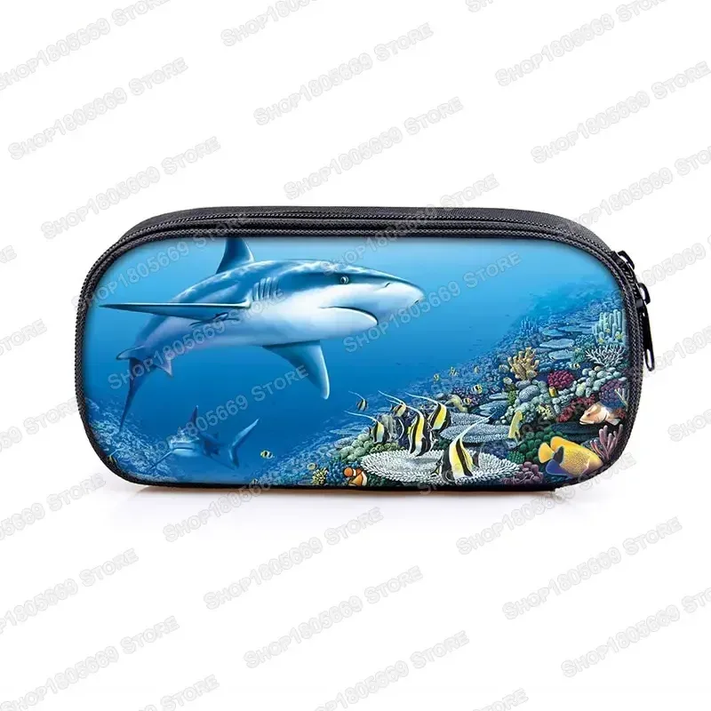 trousse à cosmétiques, animal de mer, tortue, baleine, requin, dauphin, poulpe, trousse d'école pour filles, boîte à crayons, sacs de papeterie mignons, cadeau
